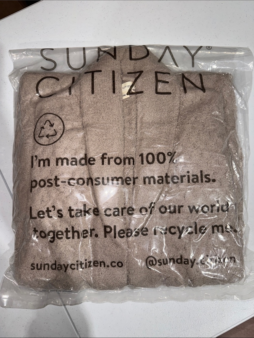 Sunday Citizen Snug Waffle Robe Taupe - Picture 4 of 5